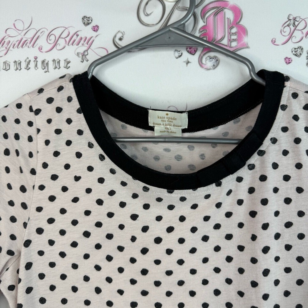 Kate Spade dress dream a little light pink Black Polka Dot Dress black trim - Picture 5 of 14